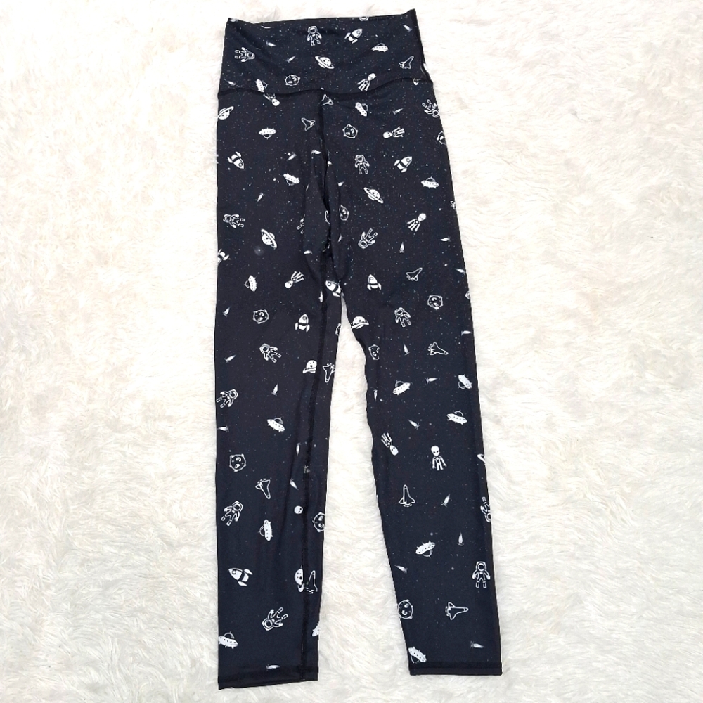 Into The AM Alien Space Asrtronaut Print Yoga Leggings XS